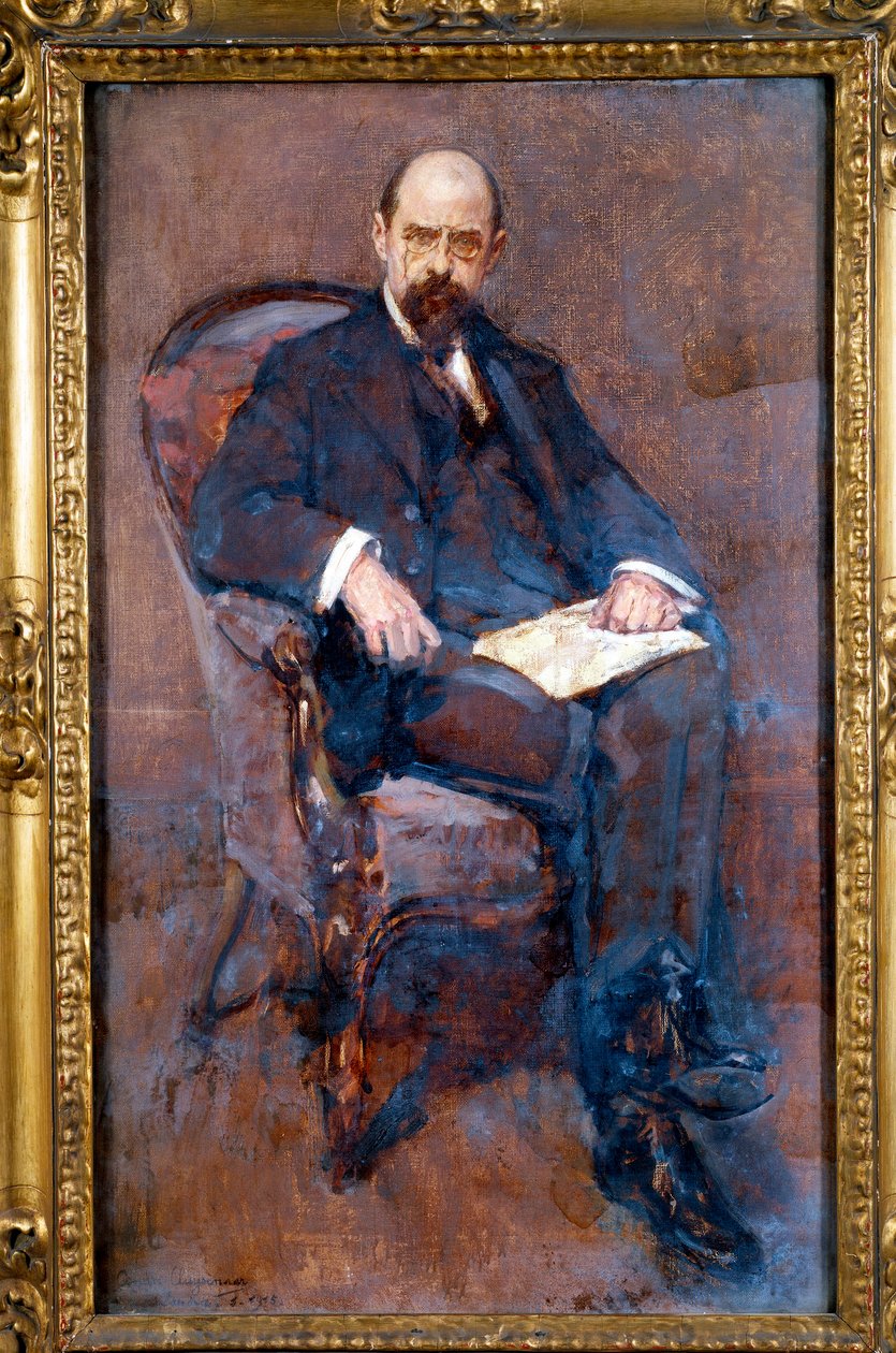 Portrett av Emile Vandervelde (1866-1938) belgisk politiker, sosialistisk stedfortreder Skisse av Andre Cluysenaar (1872-1939) 1915 Søn. 0,88x0,53 m Paris-museet i Orsay av Andre Cluysenaar