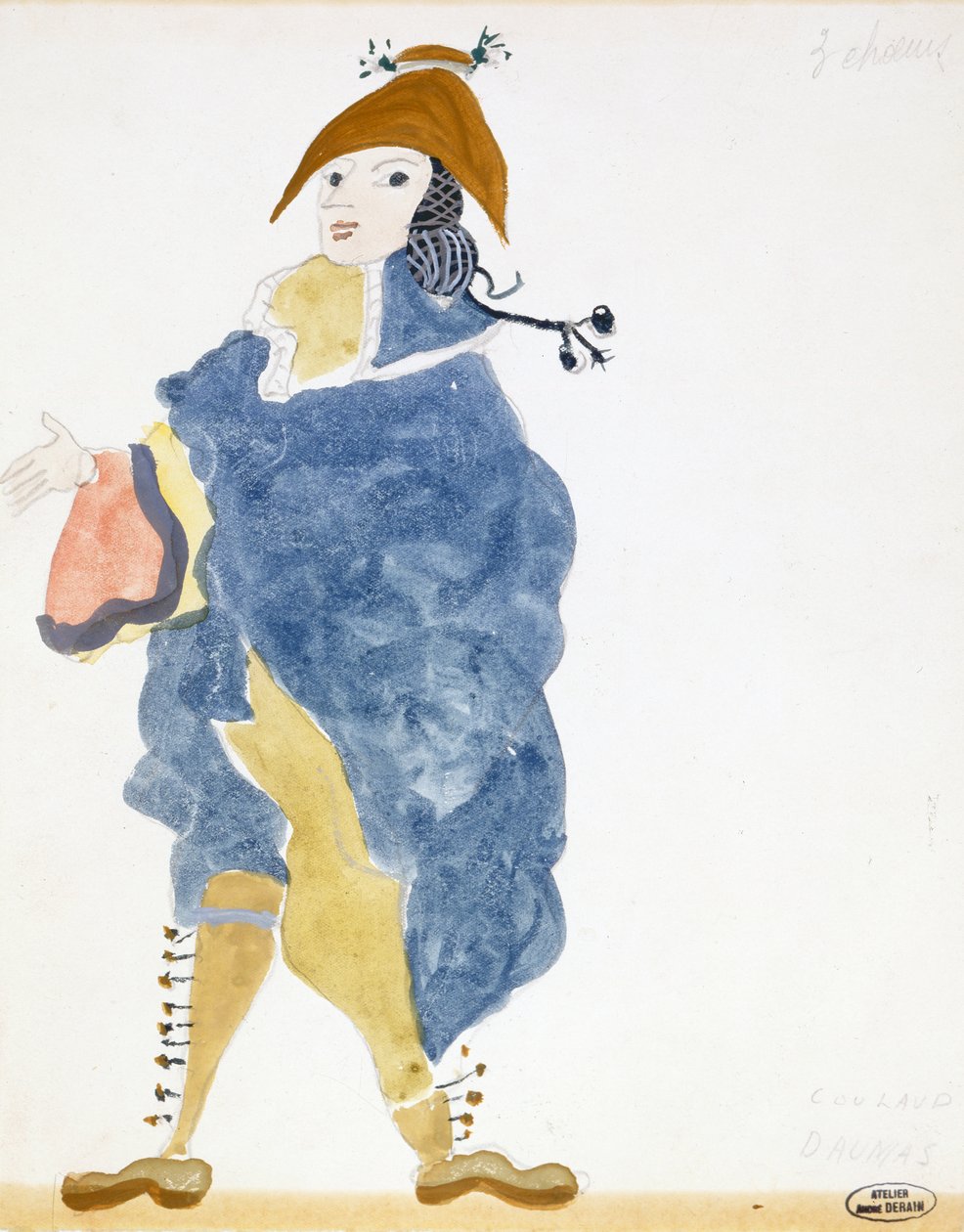 Kostymedesign for grev Almaviva i forkledning, for en forestilling av «Barberen i Sevilla» i Paris (akvarell på papir) av Andre Derain