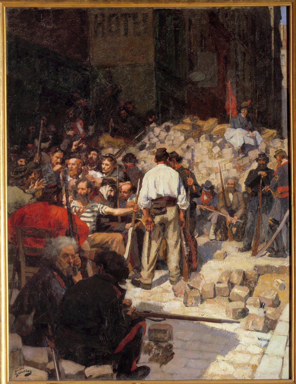 Paris Commune: "Barrikaden eller ventetiden i mai 1871" av Andre Devambez