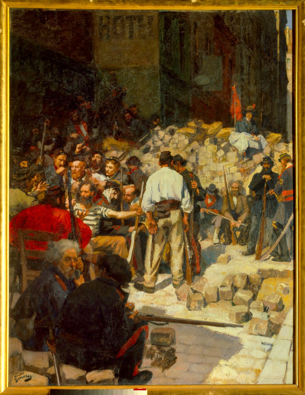 The Barricade or the Waiting i mai 1871 (olje på lerret av Andre Devambez