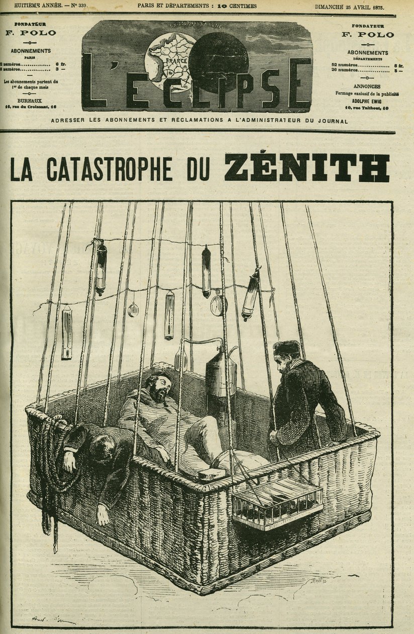 Luftballongulykke, Zenith, 15. april av Andre Gill