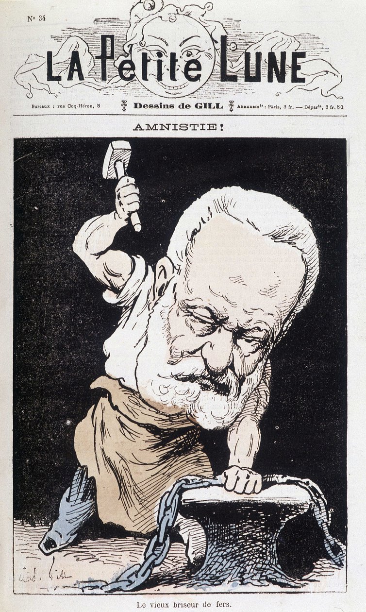 Amnesti! : The Old Iron Breaker (Tegnefilm Victor Hugo) - av Gill, i "" The Little Moon"" av Andre Gill