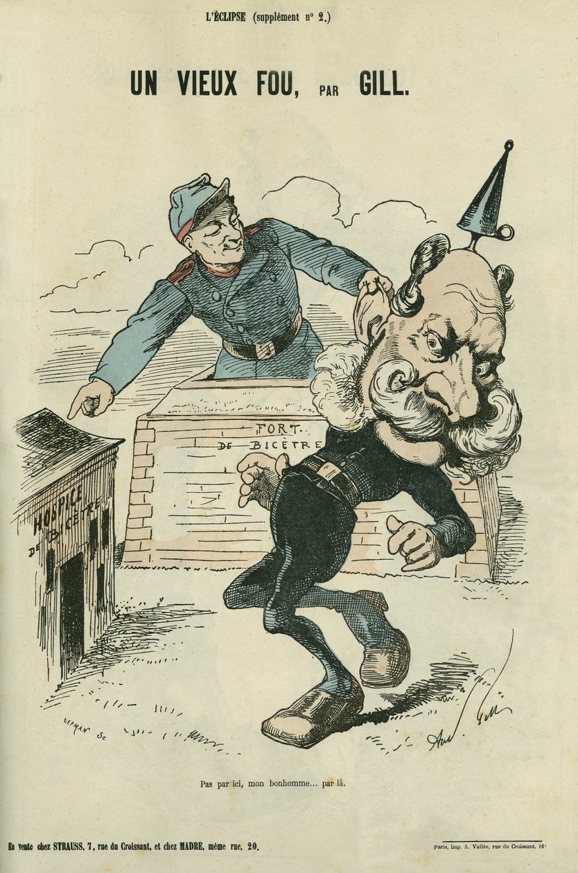 En gammel dåre, karikatur av William I av Tyskland (1797-1888). Tillegg i "" L