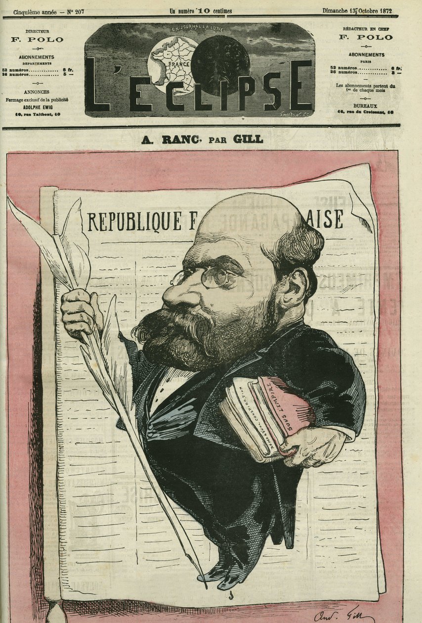 Arthur Ranc (1831-1908), fransk journalist og politiker. Omslag i "" L