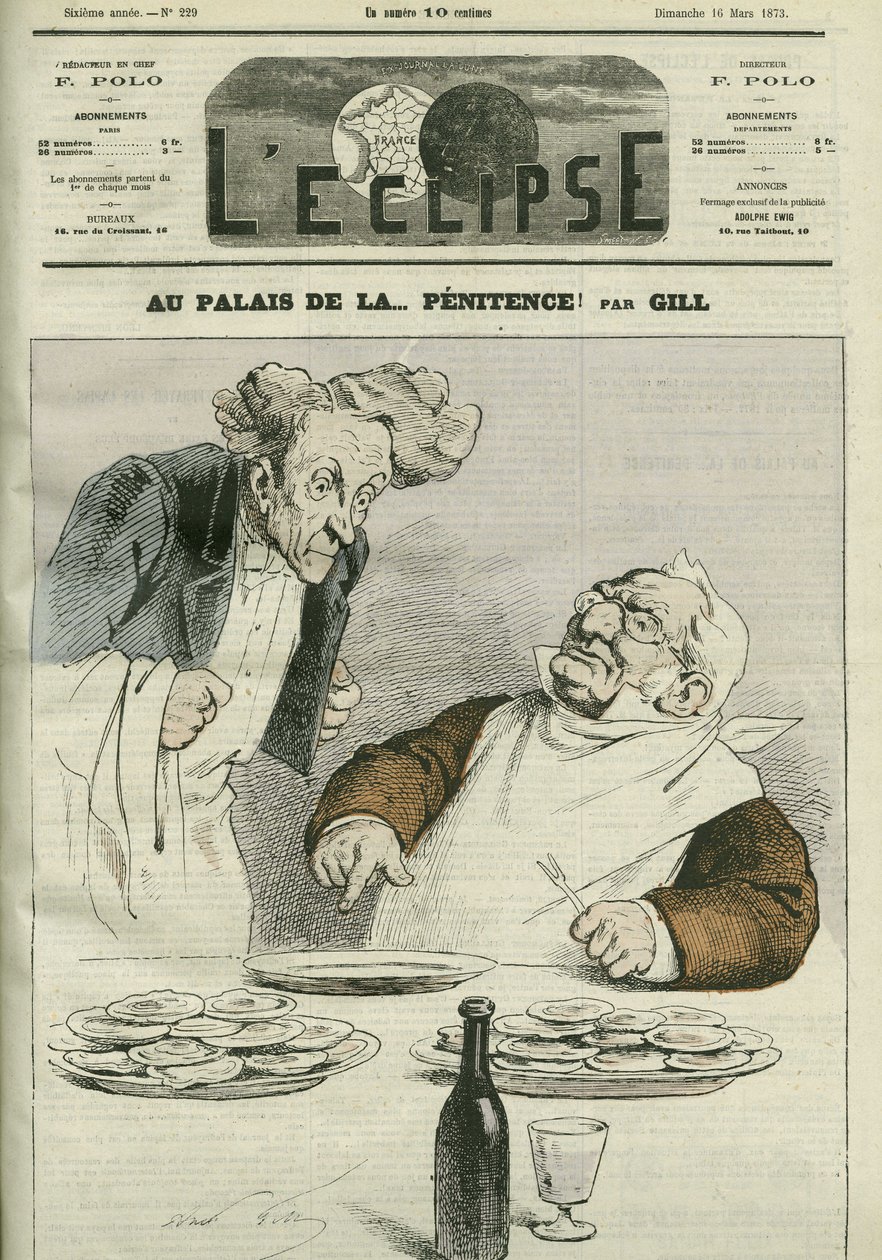 Ved botens palass, karikatur av republikkens president Adolphe Thiers (1797-1877). Omslag i "" L
