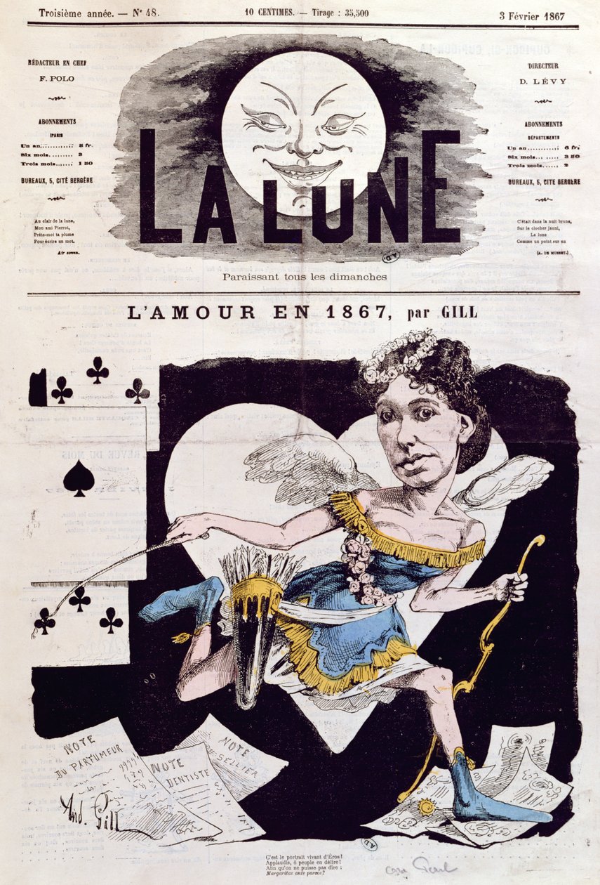 Karikatur av Cora Pearl (1842-c.1886) fra 