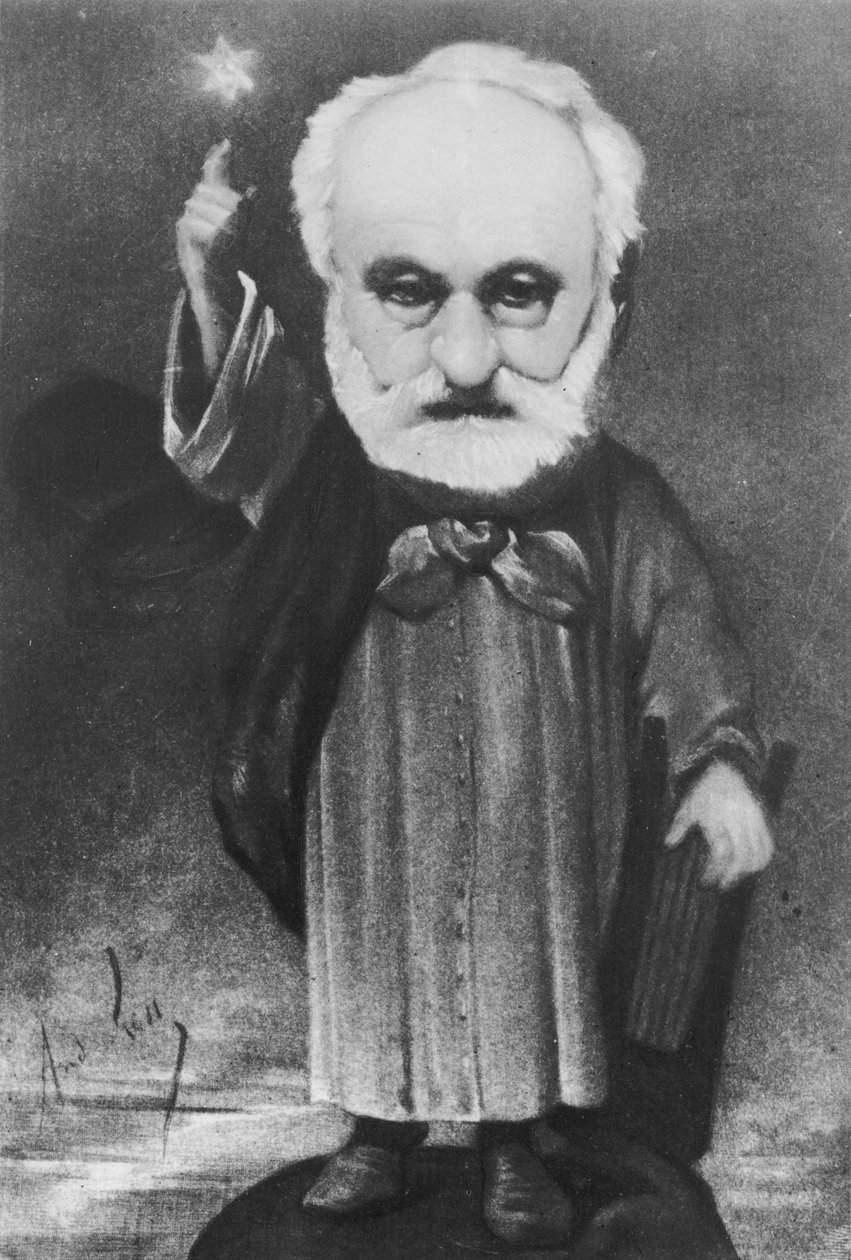 Karikatur av Victor Hugo (1802-85) som tryllekunstner av Andre Gill
