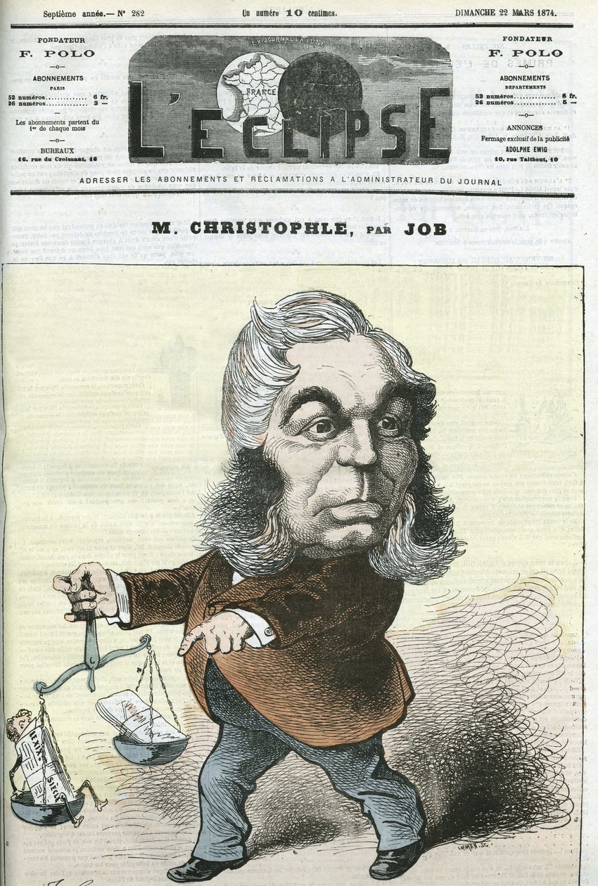 Tegneserie av Albert Christophle, fransk politiker. Omslag i "" L