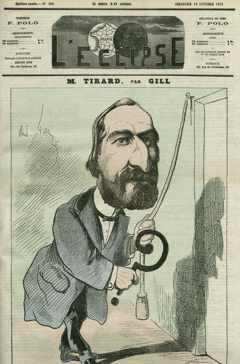 Tegneserie av Pierre Tirard (1827-1893), fransk politiker. Omslag i "" L