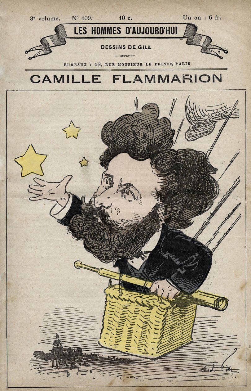 Tegneserie av Camille Flammarion Engelsk vitenskapsmann fra 