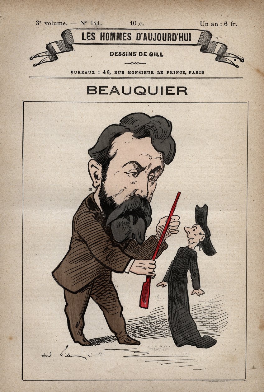 Tegneserie av Charles Beauquier fransk politiker 1833 - 1916 fra 