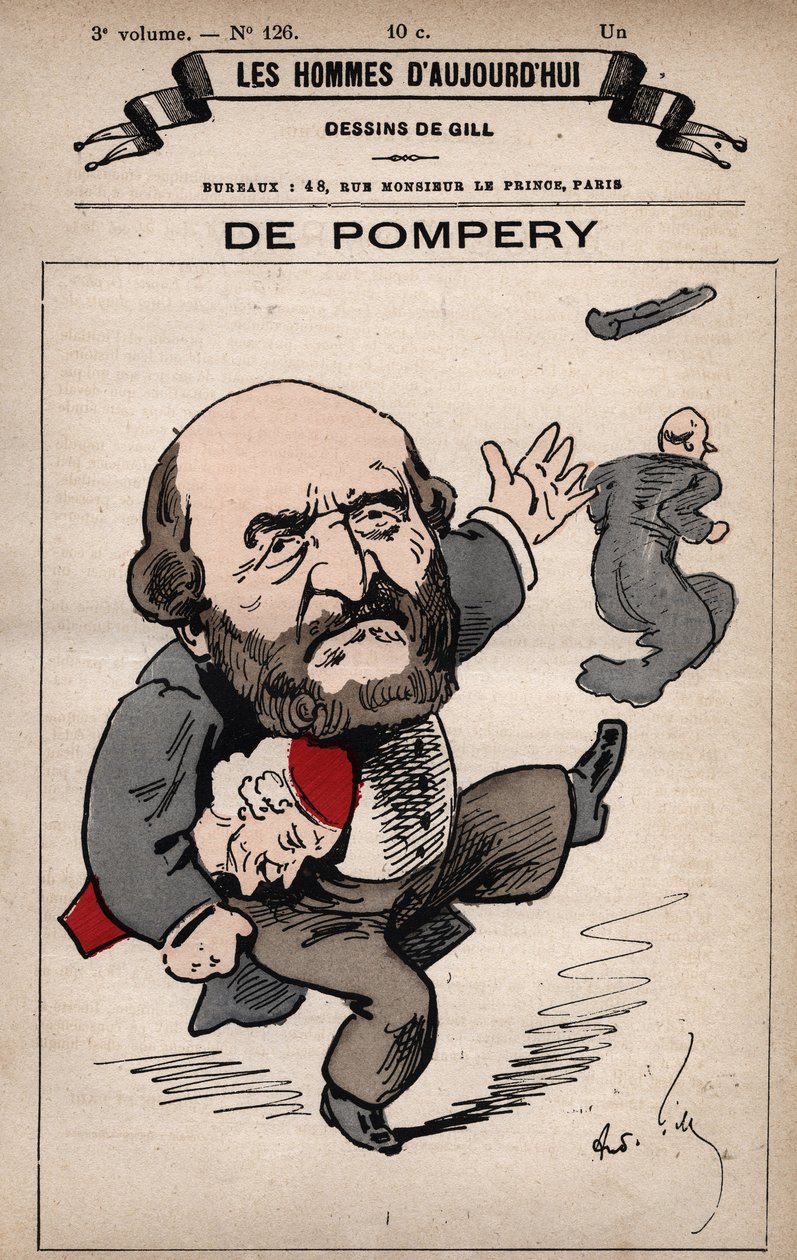 Tegneserie av Edouard de Pompery 1812-1895 fra 
