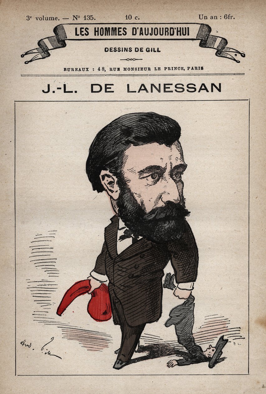 Tegneserie av Jean Marie Antoine de Lanessan (1843-1919) engelsk statsmann fra 