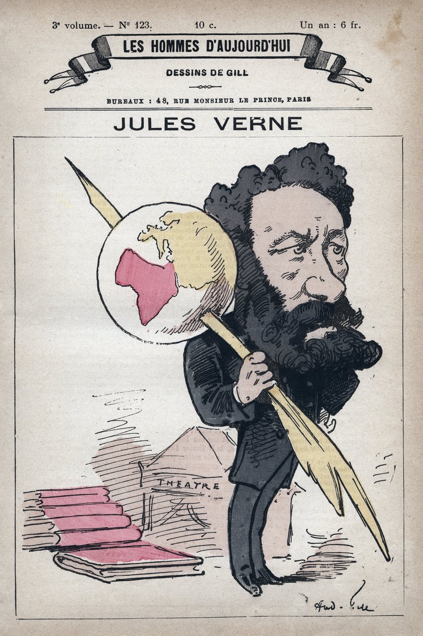 Tegneserie av Jules Verne (1828-1905) fra 