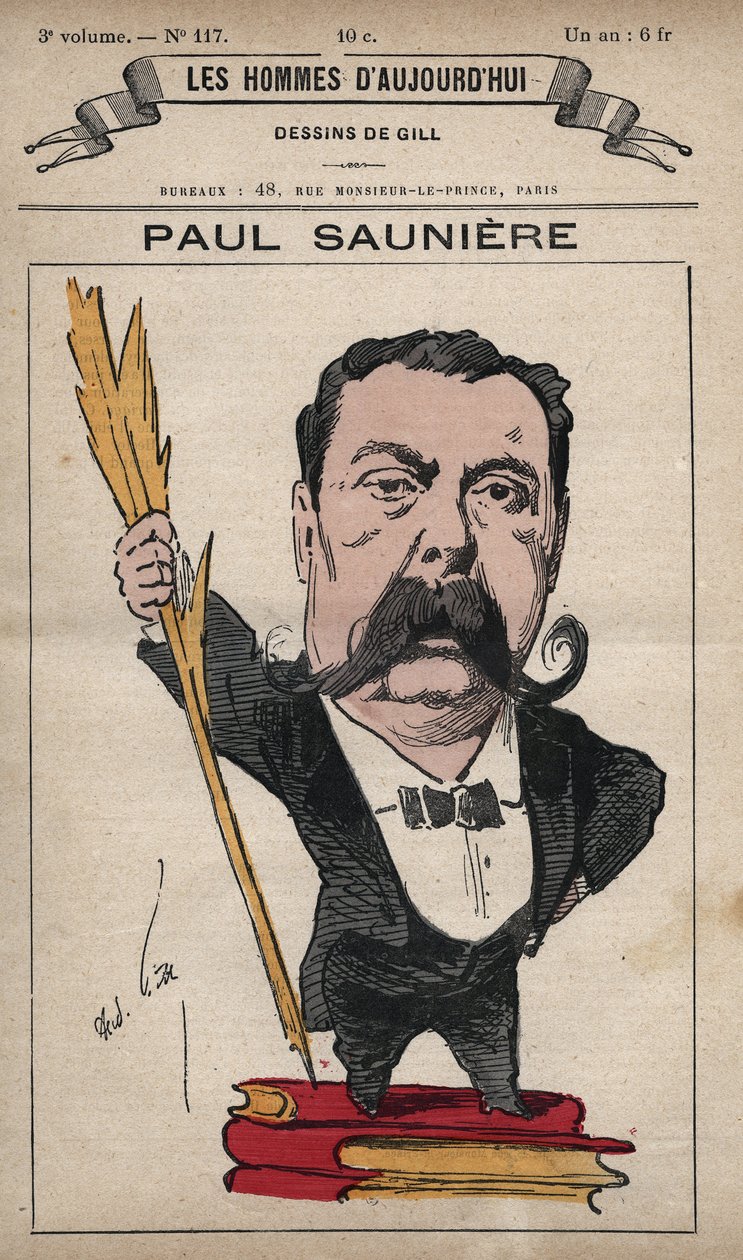 Tegneserie av Paul Sauniere (1827-1894) fra 'Les Hommes d'Today' ca. 1779 - 1880 av André Gill (1840-85) av Andre Gill