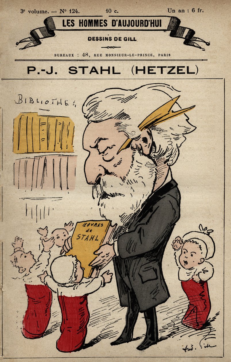 Tegneserie av Pierre Jules Hetzel fra 'Les Hommes d'Today' ca. 1779 - 1880 av André Gill (1840-85) av Andre Gill