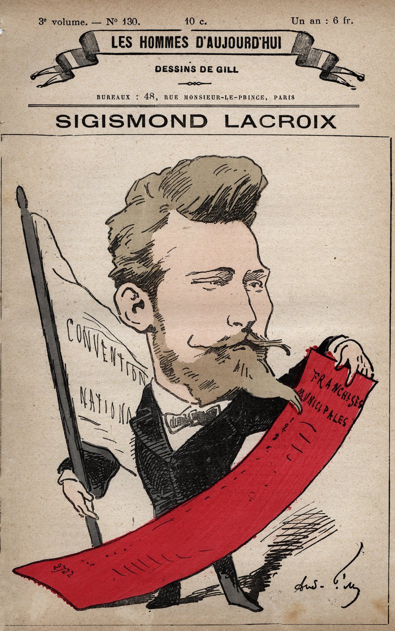 Tegneserie av Sigismond Lacroix (Zygmunt Krzyzanowski) 1845-1909 fra 'Les Hommes d'Today' ca. 1779 - 1880 av André Gill (1840-85) av Andre Gill