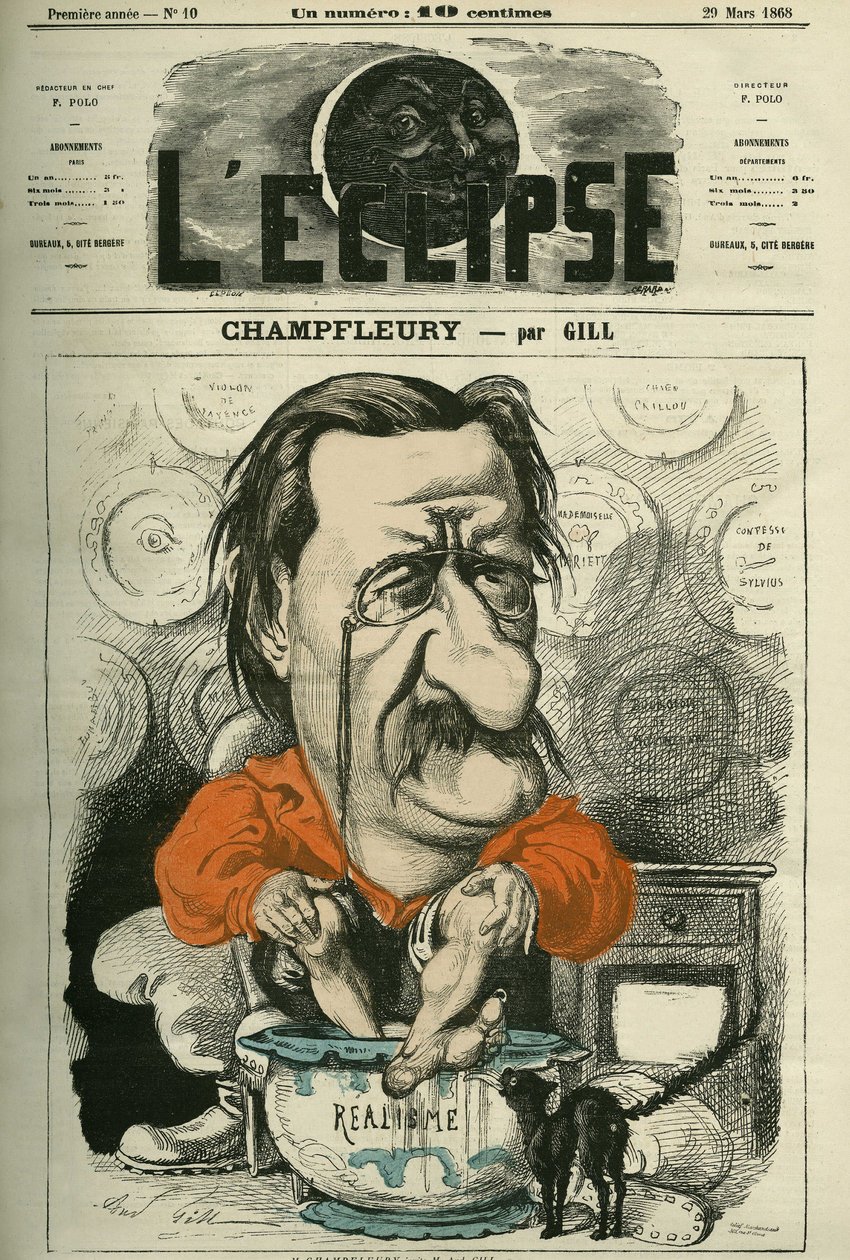 Champfleury, Jules Husson dit (1821-1889), fransk kritiker og romanforfatter. Omslag i "" L