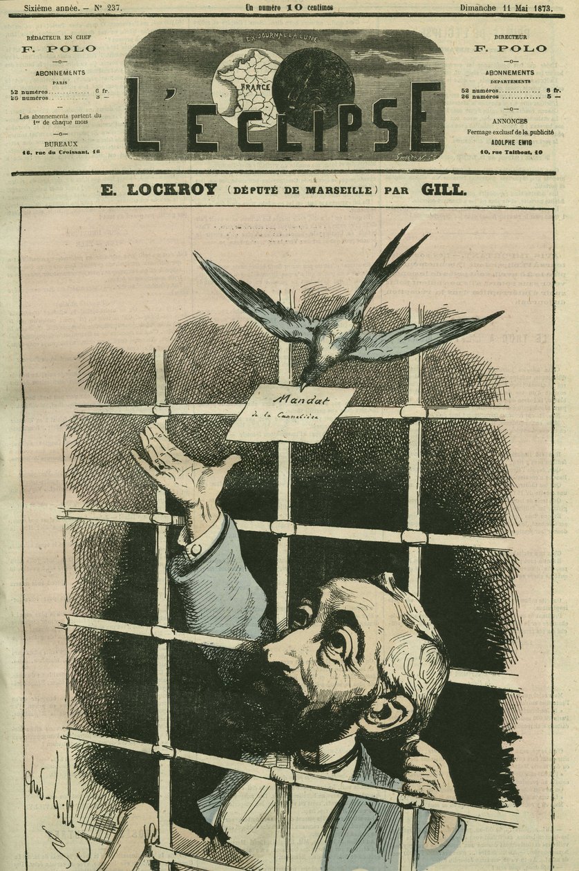 Edouard Simon Lockroy (1838-1913), fransk politiker, stedfortreder for Marseille. Omslag i "" L