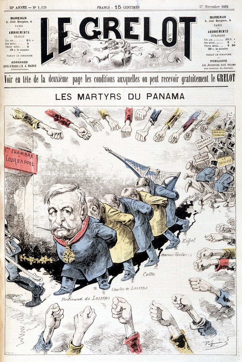 Ferdinand de Lesseps - av Gill, i "The Men of Today", sent på 1800-tallet av Andre Gill