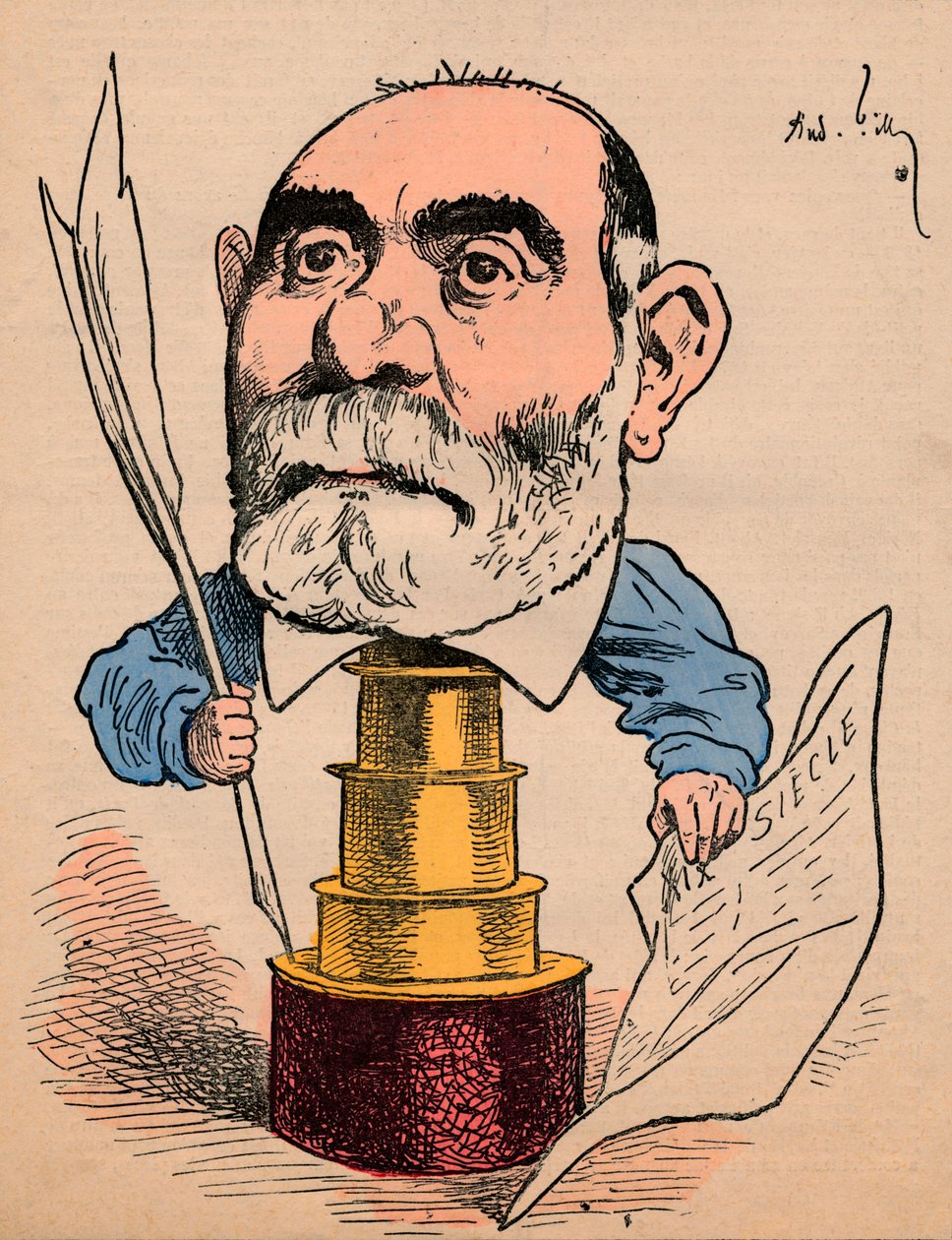 Francisque Sarcey, ca 1880. av Andre Gill