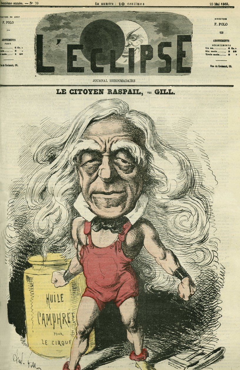 Francois-Vincent Raspail (1794-1878), kjemiker, lege og fransk politimann. Omslag i "" L