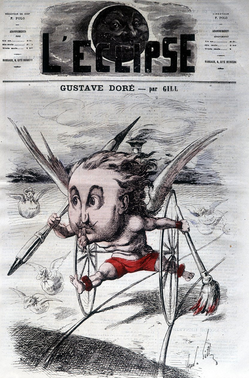 Gustave Doré. Fransk tegner og maler (1832 til 1883). Tegneserie DeGill. Formørkelsen. av Andre Gill