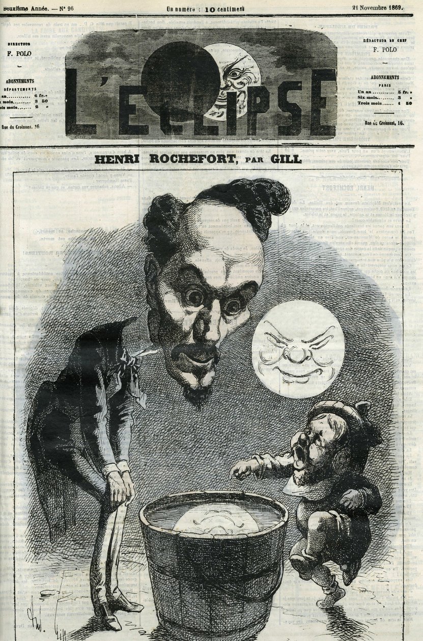 Henri Rochefort (1831-1913), fransk journalist, forfatter og politiker. Omslag i "" L