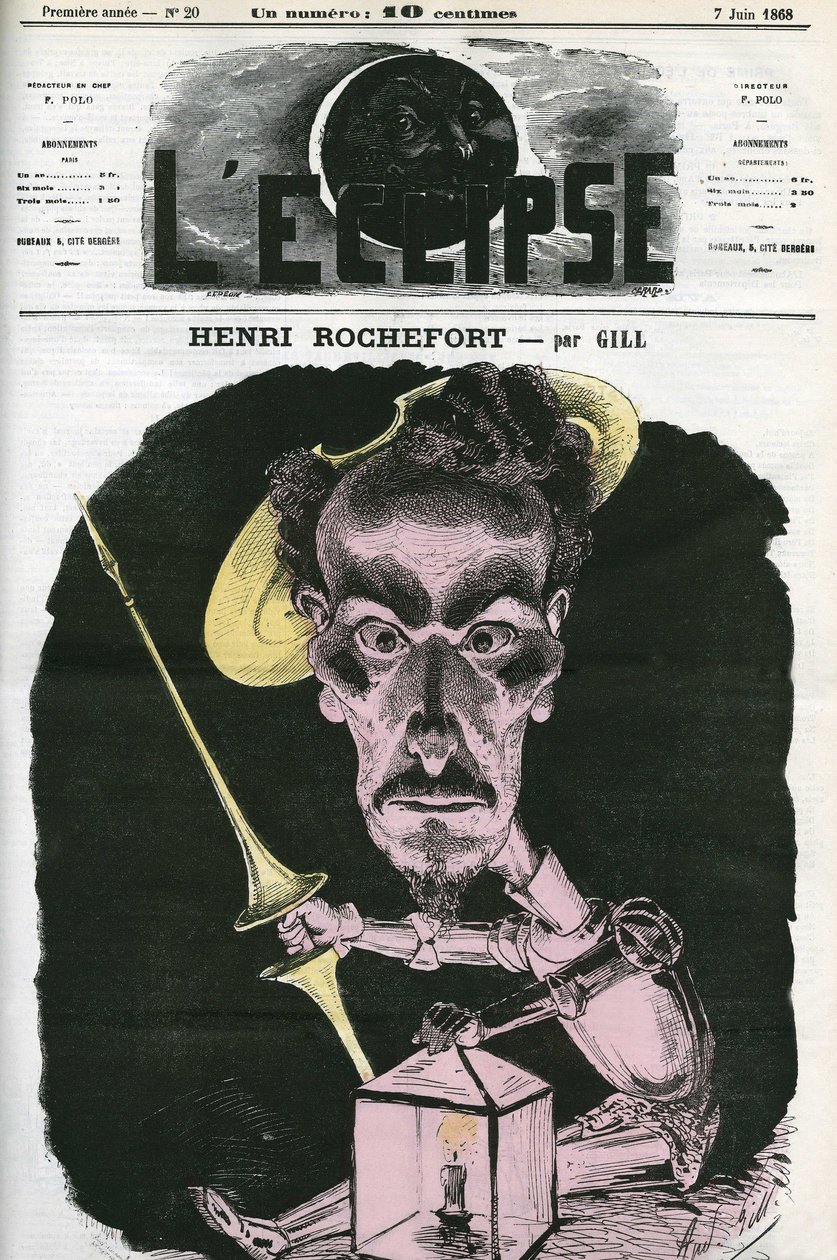 Henri Rochefort (1831-1913), fransk journalist, forfatter og politiker. Omslag i "" L