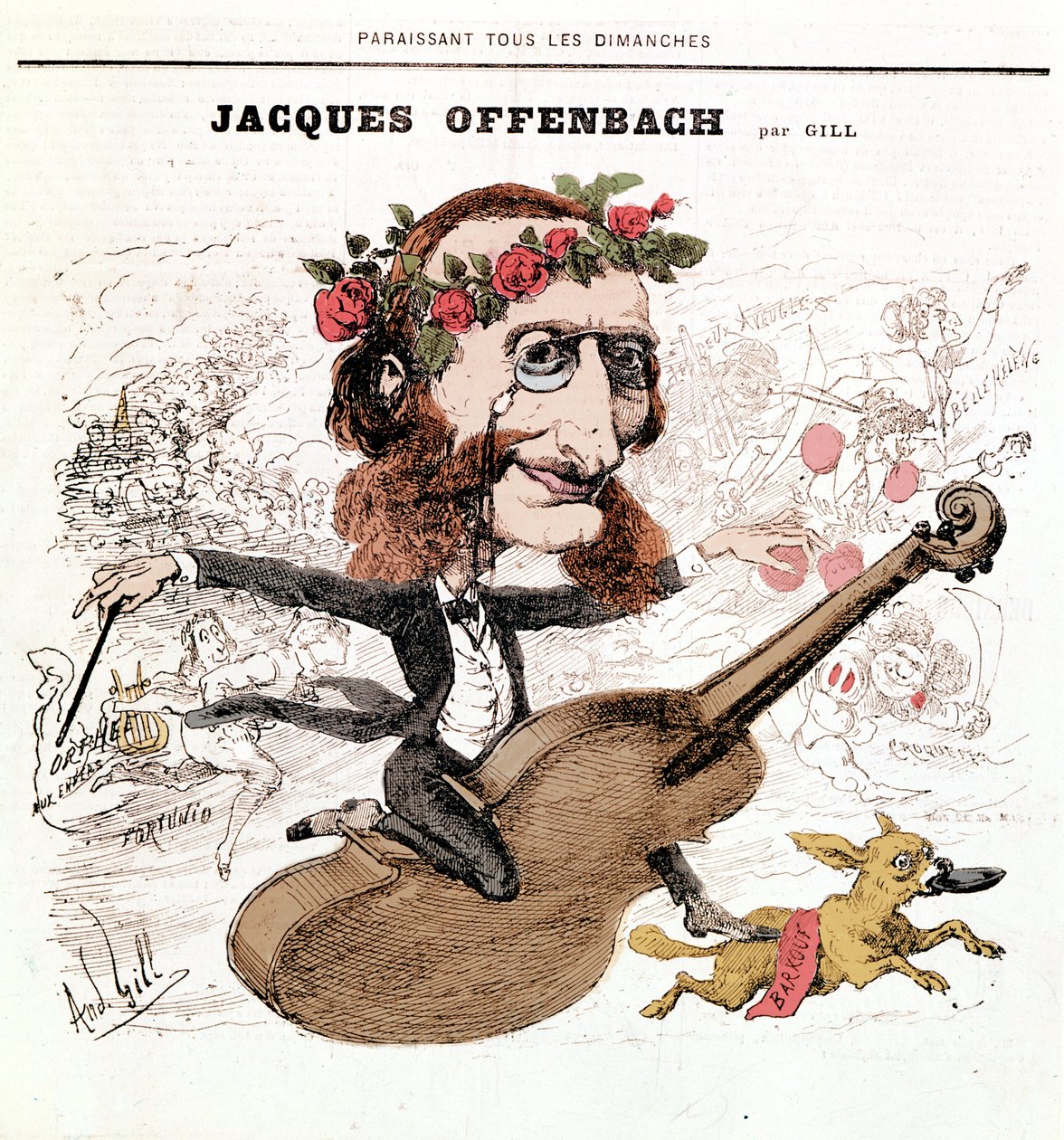 Jacques Offenbach (1819 - 1880), tegneserie av Gill av Andre Gill