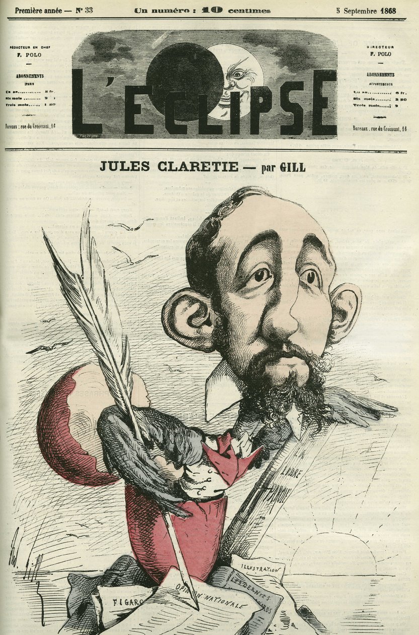 Jules Claretie (1840-1913), fransk romanforfatter, dramatiker og kritiker. Omslag i "" L