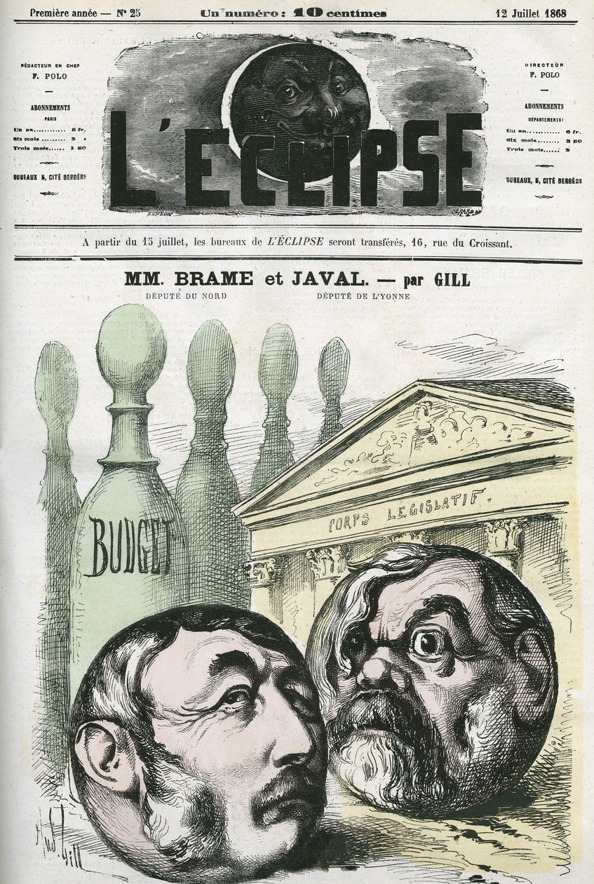 Jules Louis Joseph Brame (1808-1878) fransk politiker og Louis Emile Javal (1839-1907), fransk politimann. Omslag i "" L