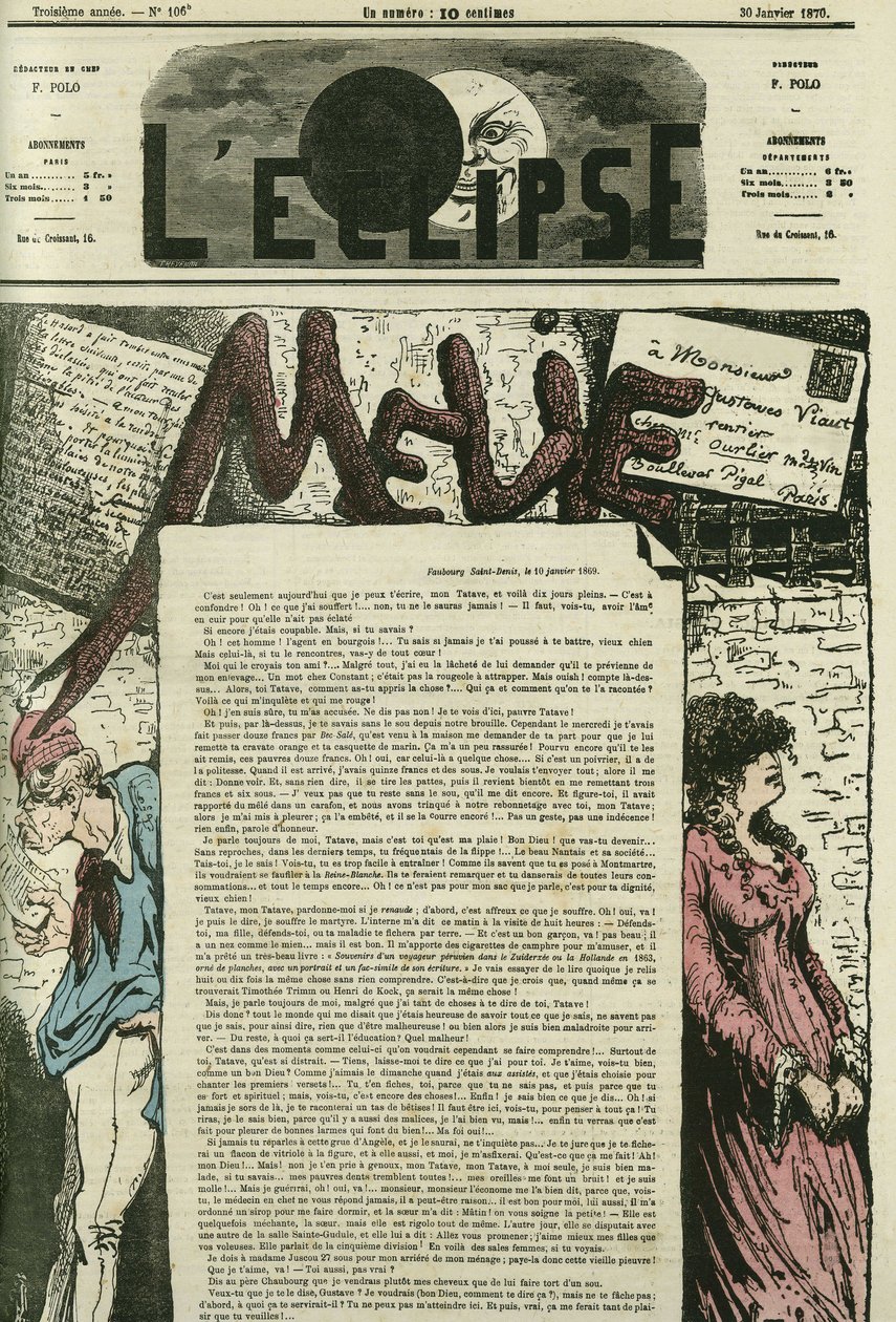 Melie, Melies kjærlighetsbrev har hennes "Tatave", Gustave Viaut. Omslag i "" L
