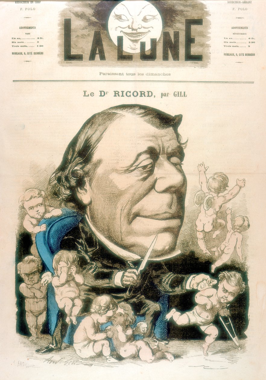 Philippe Ricord , fransk kirurg og venerolog, 1867 av Andre Gill