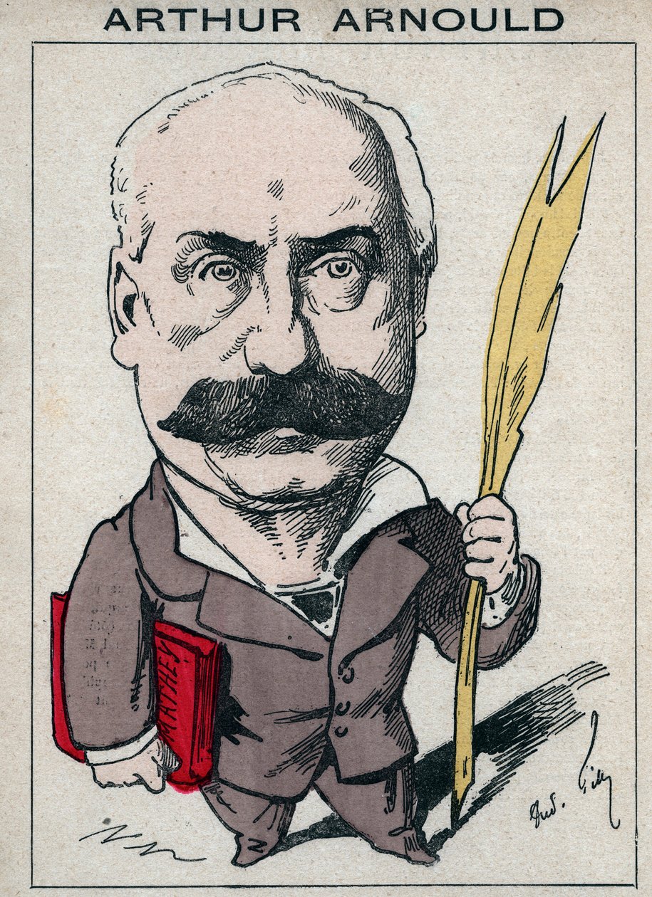 Portrett av Arthur Arnould (1833-1895), en fransk journalist og politiker, han deltok aktivt i Paris Commune - tegneserie av Andre Gill i "Les Hommes d
