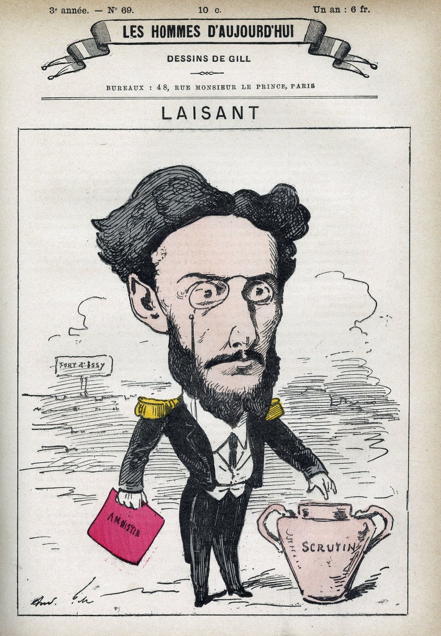 Portrett av Charles-Ange Laisant (1841-1893), fransk vitenskapsmann og politiker. Tegneserie av Gill, Paris. av Andre Gill