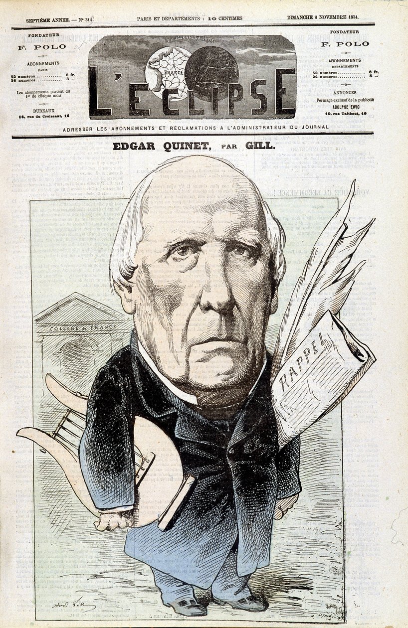 Portrett av Edgar Quinet, fransk historiker (1803-1875). I L
