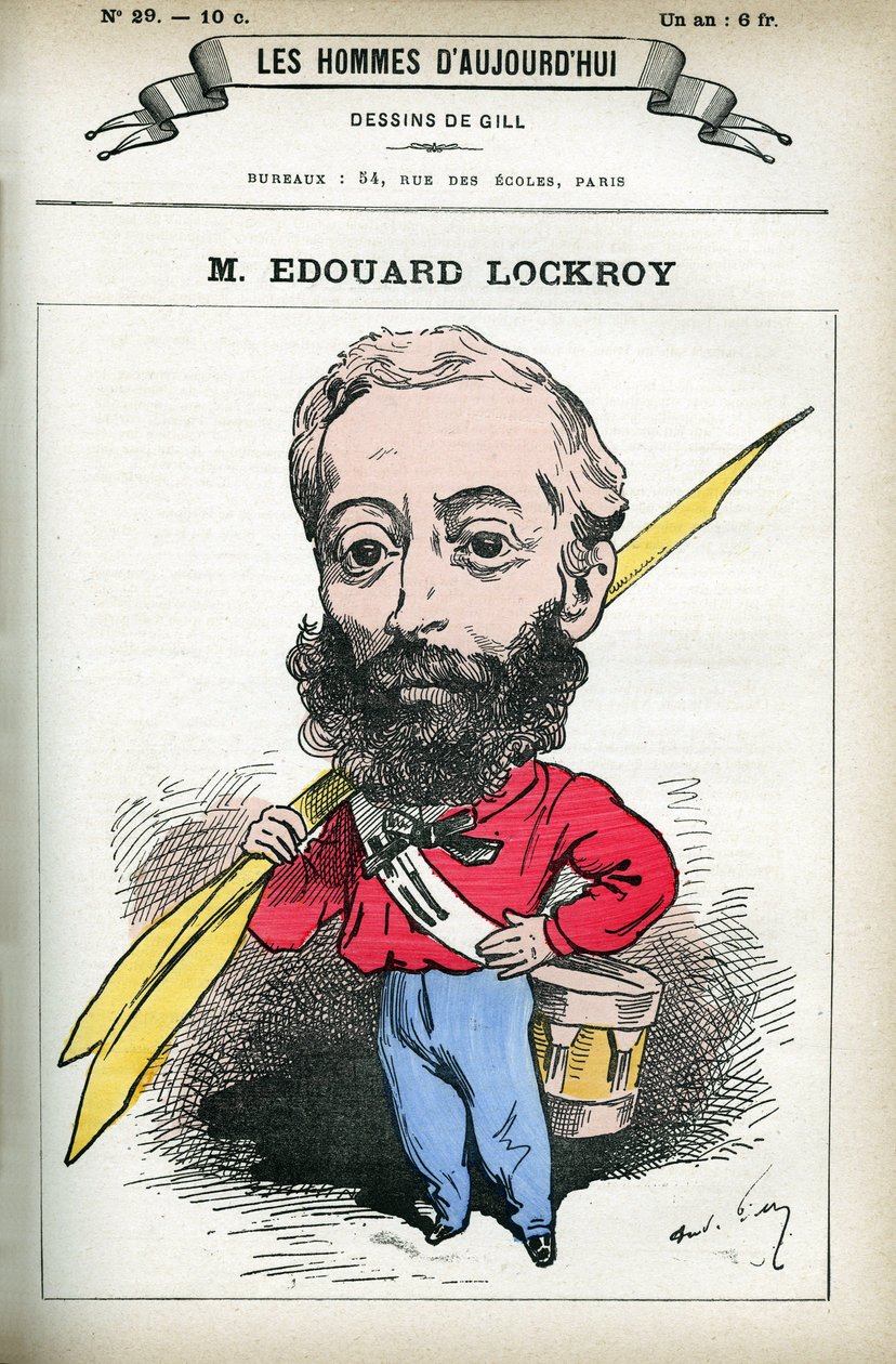 Portrett av Edouard Lockroy (1838-1913), fransk politiker. Tegneserie av Gill, i «Les Homme d