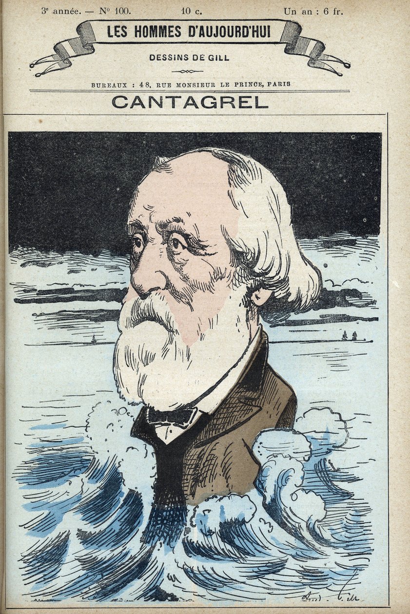 Portrett av Felix Francois Jean Cantagrel (1810-1887), brevmann, kommunalråd og stedfortreder i Paris. Tegneserie av Gill, Paris. av Andre Gill