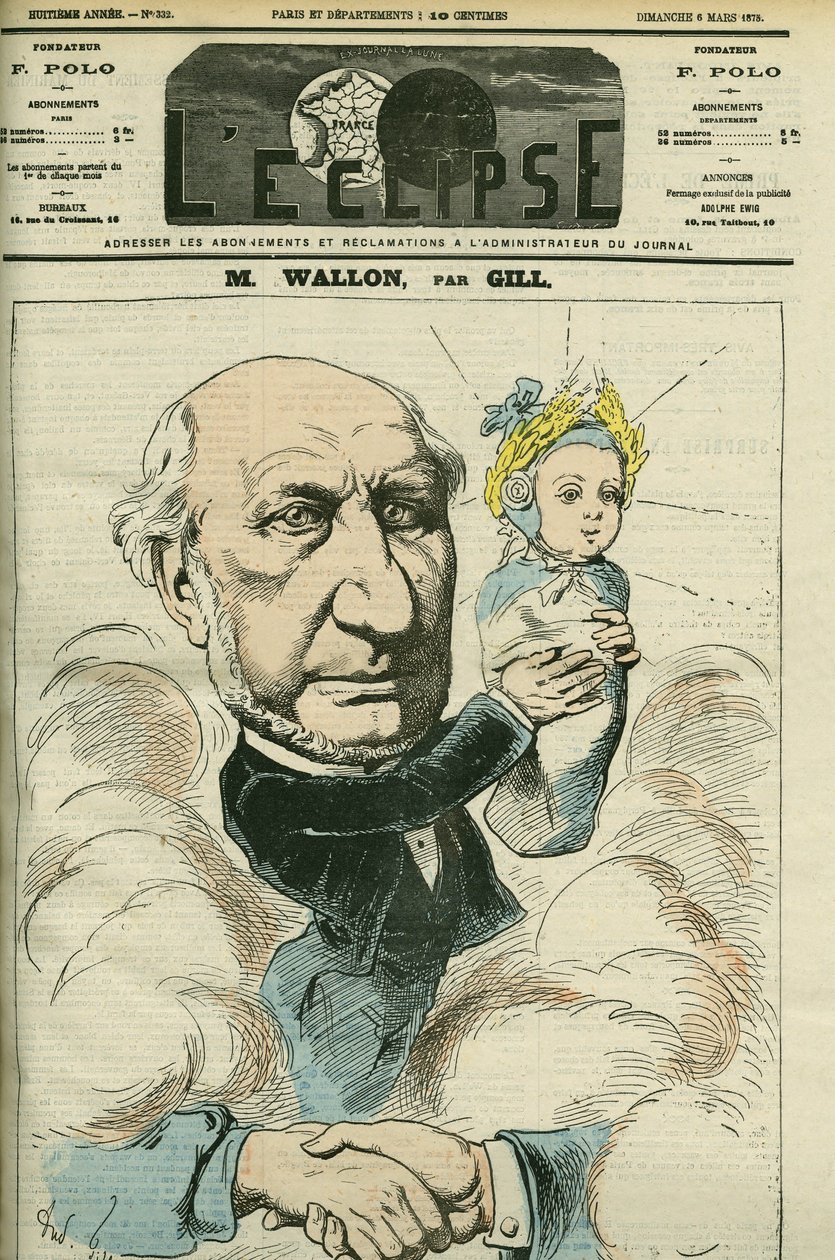 Portrett av Henri Wallon (1812-1904), fransk historiker og politiker, regnet som republikkens far. Omslag i "" L