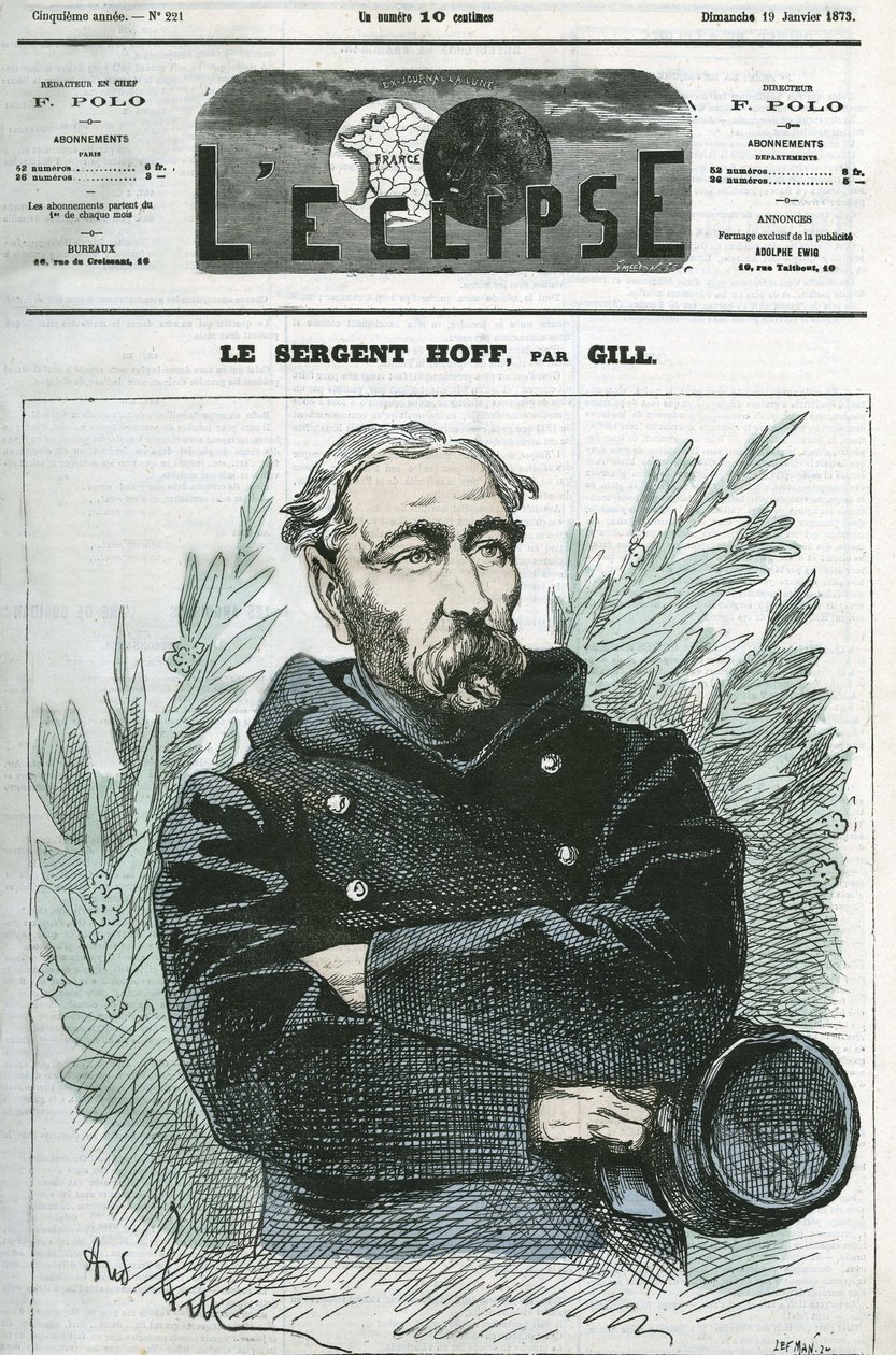 Portrett av sersjant Ignace Hoff (1836-1902), soldat, helter fra krigen i 1870 mot Preussen. Omslag i "" L