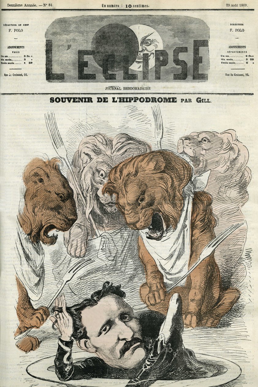 Remembrance of the racetrack, the tamer Lucas was evoked by his lions. Cover in “” L