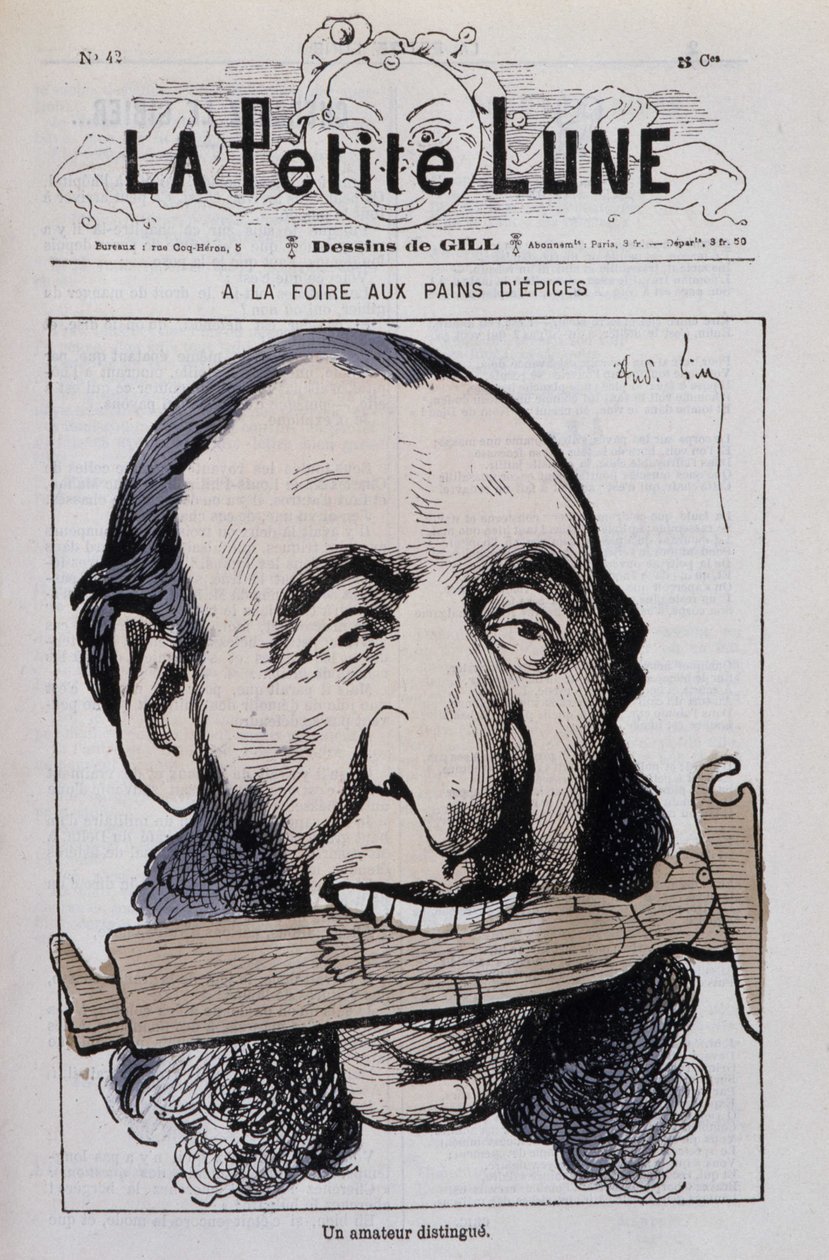 Pepperkakemessen, en fremtredende amatør: Karikatur av Jules Ferry antiklerical - i "Den lille månen"" av Andre Gill