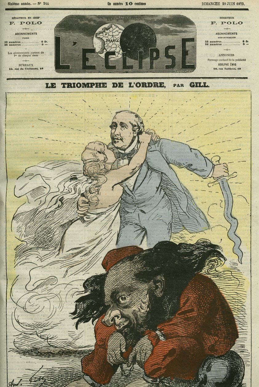Ordens triumf, en karikatur av Gill, oppregnet av ordenen etablert av hertugen av Broglie (1821-1901). Omslag i "" L