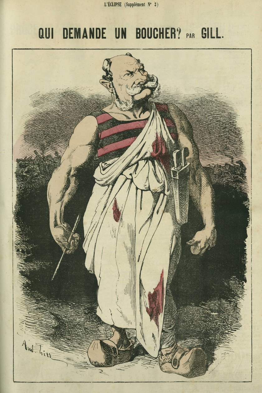 Hvem ber om en slakter, karikatur av Vilhelm I av Tyskland (1797-1888), vinner av krigen i 1870. i "" L