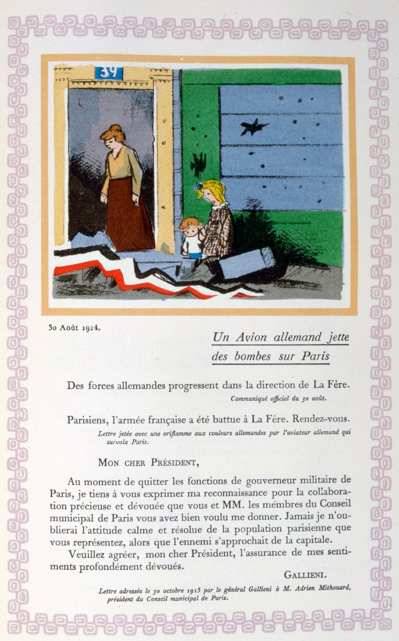 Tysk bombing av Paris, 30. august 1914, 1919 av Andre Helle