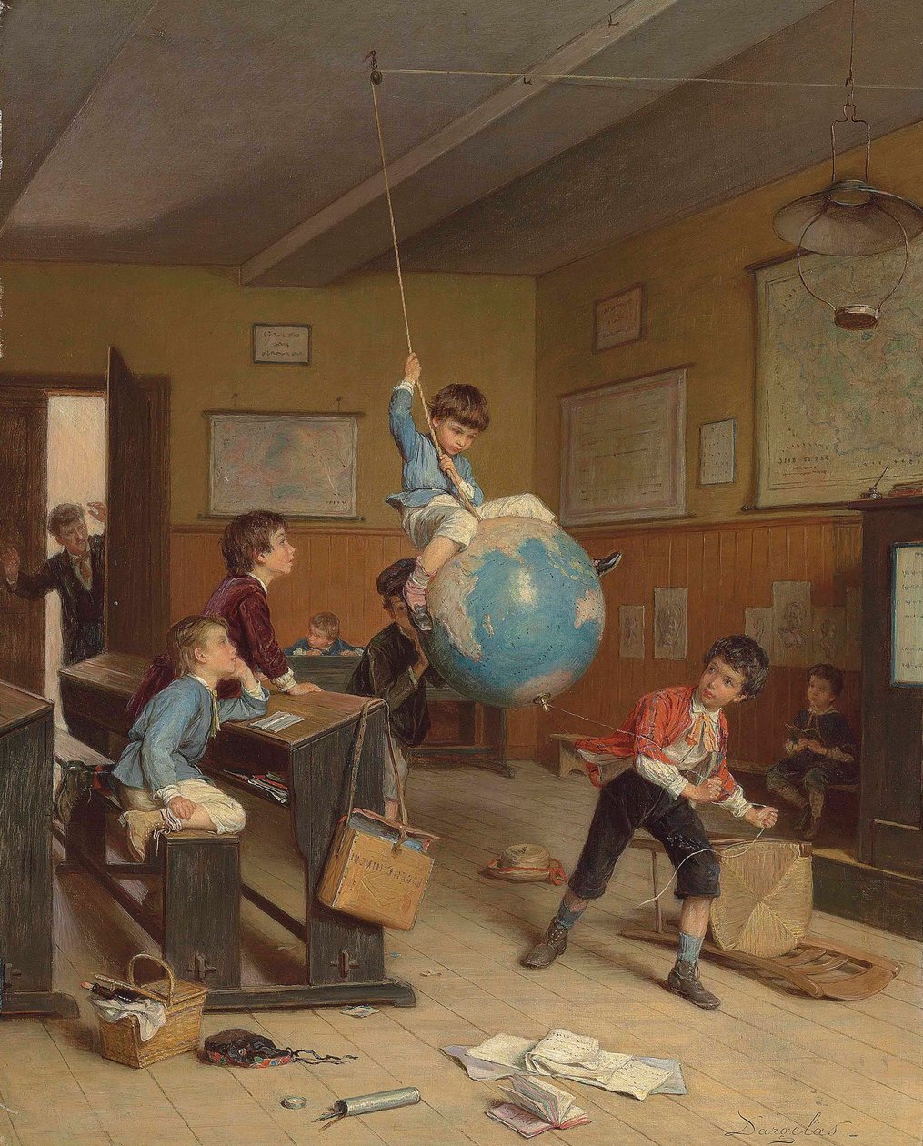 Jorden rundt, ca. 1860-tallet (olje på panel) av André Henri Dargelas