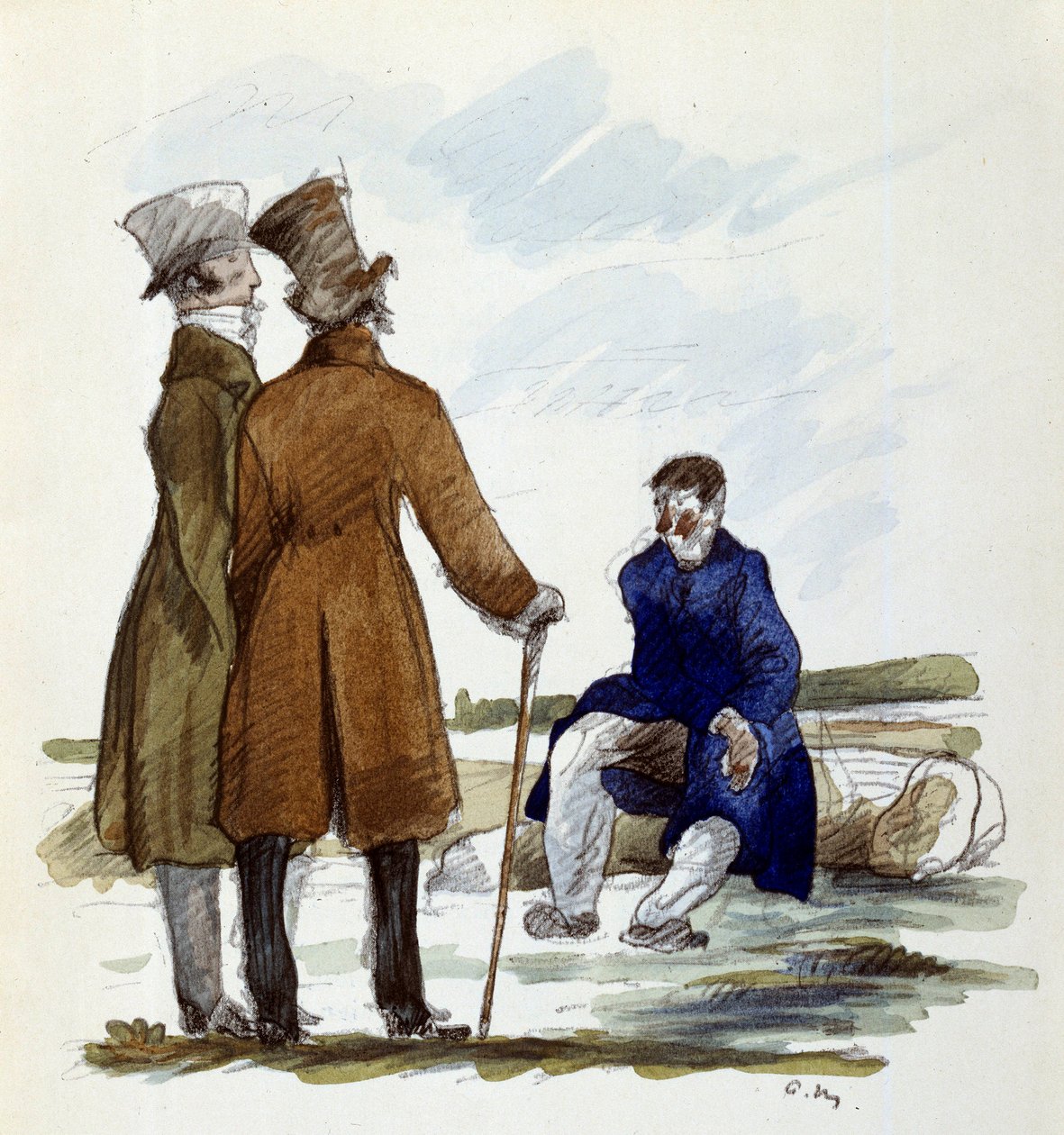 Illustrasjon av Andre Mare (1885 - 1932) for romanen "The Colonel Chabert" av Honore de Balzac av Andre Mare