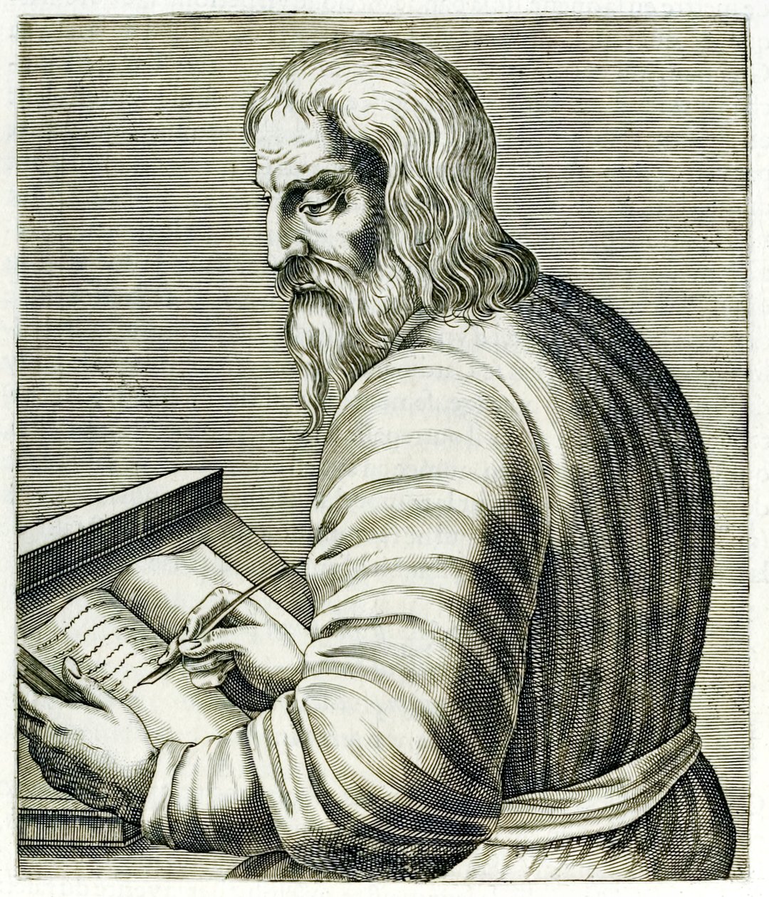 George av Trebizond, fra ?True Portraits?? av André Thévet utgitt i 1594 av Andre Thevet