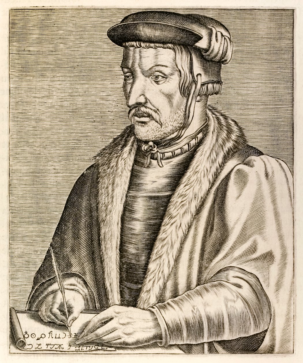 Heinrich Cornelius Agrippa, fra ?True Portraits?? av André Thévet, utgitt i 1584 av Andre Thevet